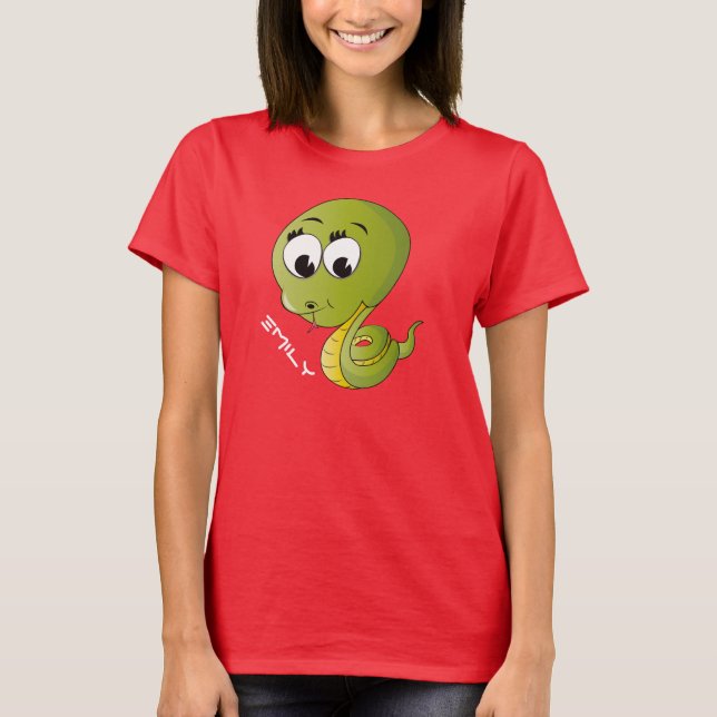 Ano vermelho personalizado de camisa do cobra (Frente)