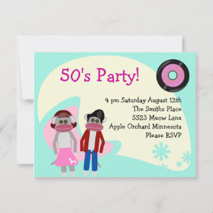 Anos 50 Divertidos Sock Monkey Shindig