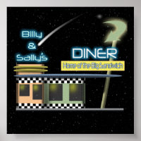 Anos 50 do Diner do Estilo de Poster