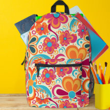 Anos 60 Anos 70 Groovy Colorido Flower Power