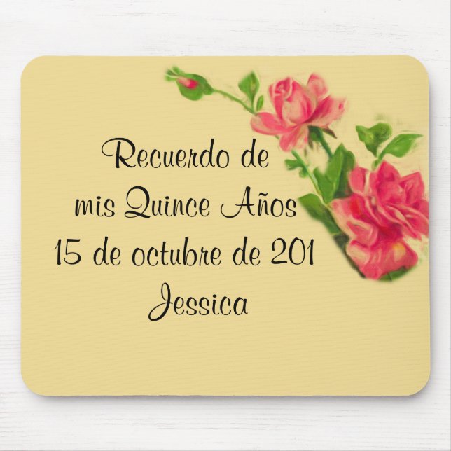 Años Mousepad de Recuerdo de mis 15 (Frente)