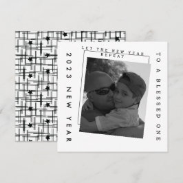 anos novos 2023 Cartão com fotos branco preto
