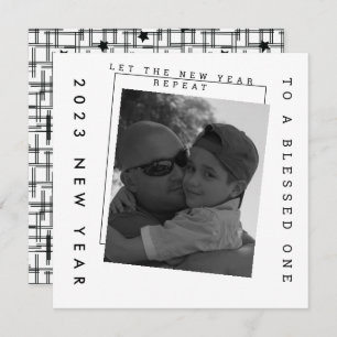 anos novos 2023 Cartão com fotos branco preto
