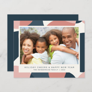 Anos novos de Natal do Orçamento Cartão Azul Rosa