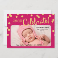 anos novos Saudando Anúncio de Nascimento de Menin