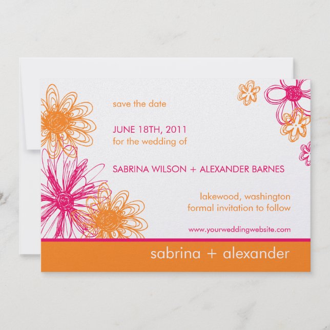 Anotações de Flores • Anúncio de Save the Date (Frente)