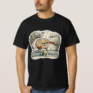Ansiedade vs Realidade Camiseta engraçada de saúde