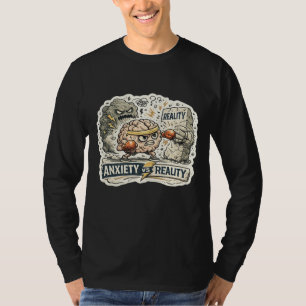 Ansiedade vs Realidade Camiseta engraçada de saúde