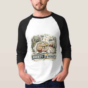 Ansiedade vs Realidade Camiseta engraçada de saúde