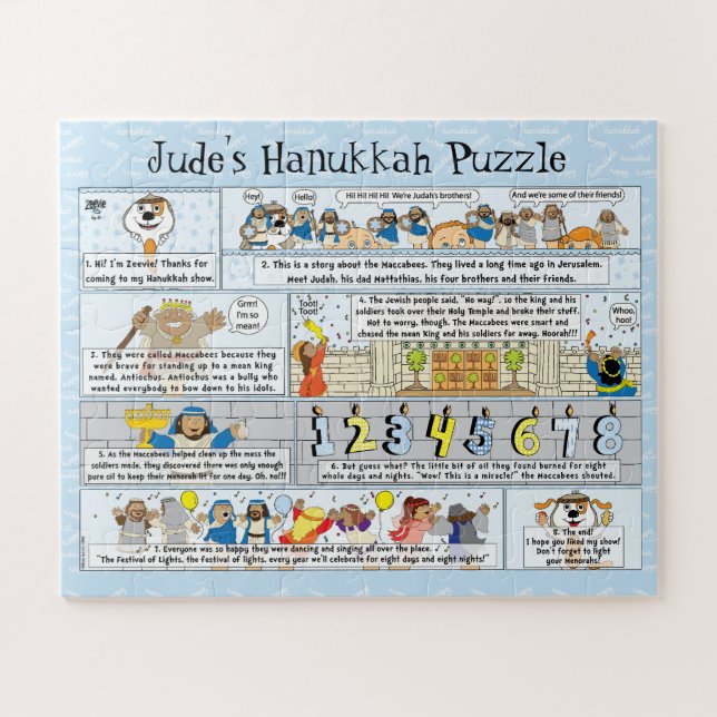 Antecedentes de Hanukkah Quebra-cabeça 16 x 20 peç (Horizontal)