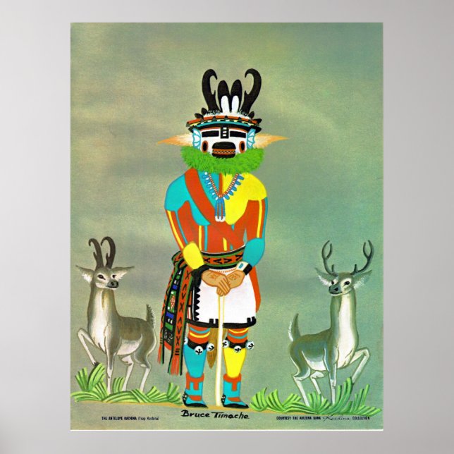 "Antelope" kachina impressão (Frente)