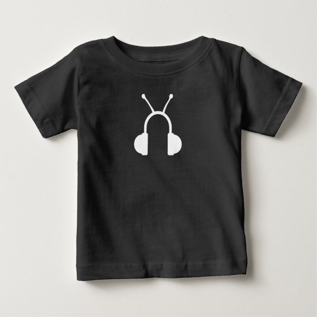 Antennaephones - o t-shirt do bebê escuro (Frente)