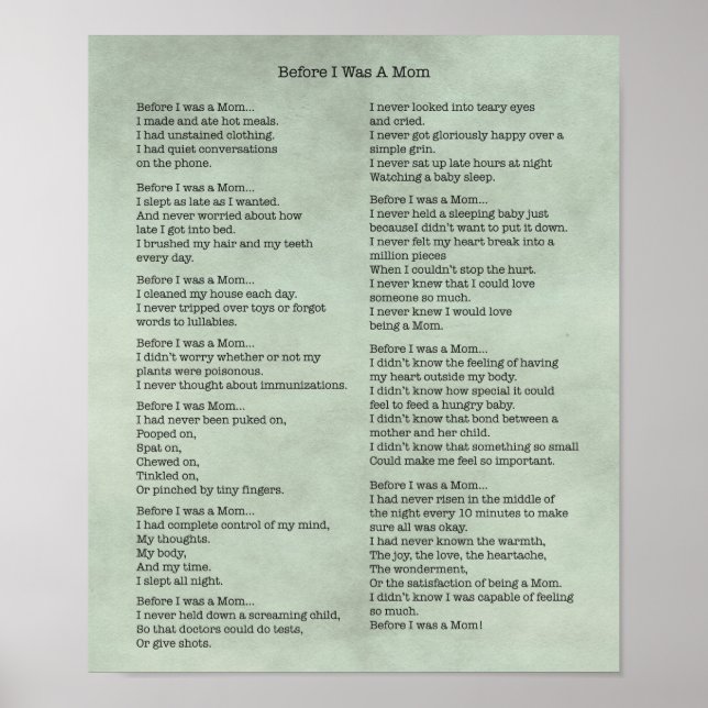 Antes De Eu Ser A Mãe Poster (Frente)