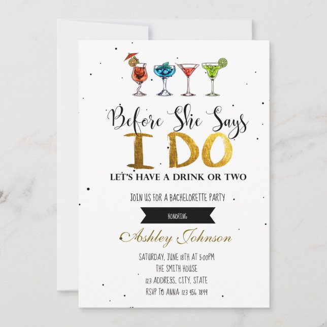 Antes que ela diga que eu faço um convite festa de (Frente)