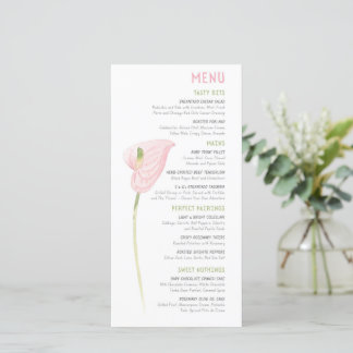 Anthurium Wedding Menu