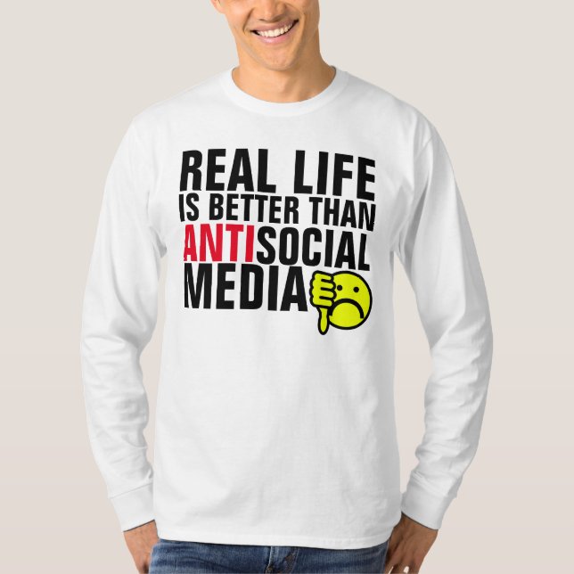 Anti (eu deio) t-shirt sociais dos meios (Frente)