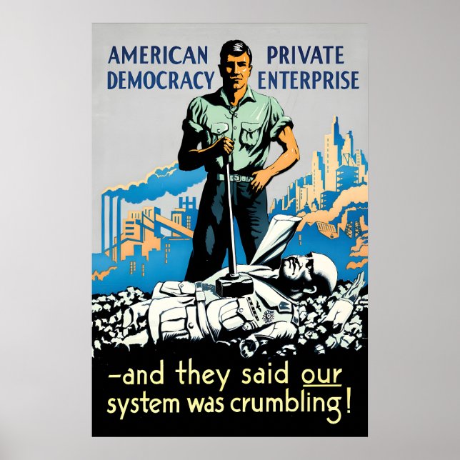 Anti-Fascist WWII Propaganda Poster American (Frente)