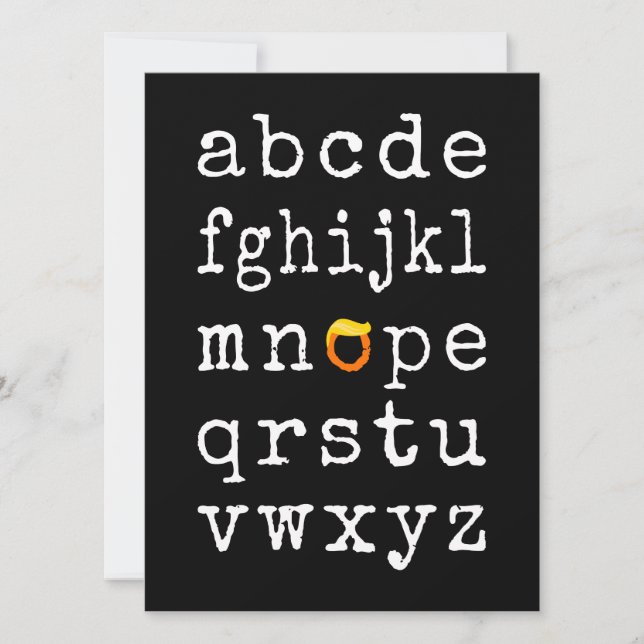 Anti-Trump Alphabet - Nope V (Frente)