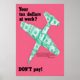 Anti-War Poster Tax Resistance USA Pacificism Art