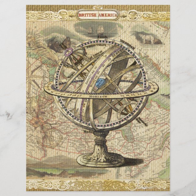 Antiga América Britânica Explora o Mapa de Bens Po (Frente)