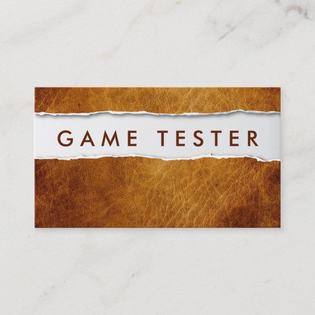 Antiga Cartão de visita de teste de jogo de papel (Frente)