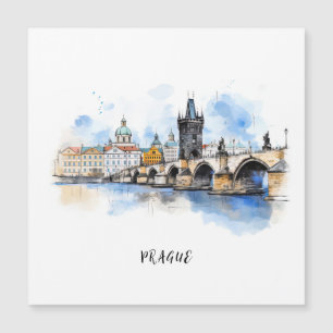 Antiga Praga, Charles Bridge Watercolor