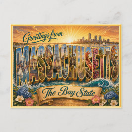 Antiga Saudação de Massachusetts de Cartão Postal