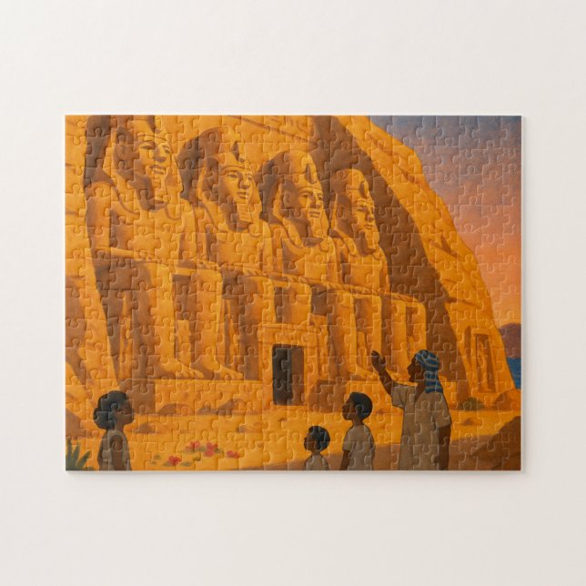 Antigo Abu Simbel Quebra-cabeça Sacred Dourado (Horizontal)