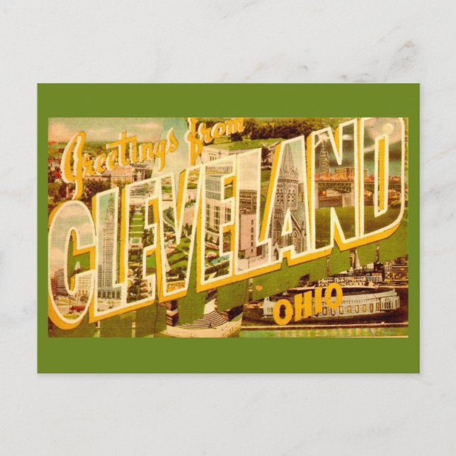 Antigo cartão postal de Cleveland Ohio (Frente)