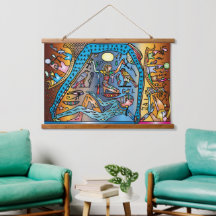 Antigo Egito Arte Deus Geb Apoia Nut no Céu