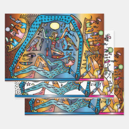 Antigo Egito Arte Deus Geb Apoia Nut no Céu