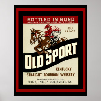 Antigo esporte Whiskey Ad Poster