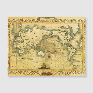 Antigo Mapa Mundial Antiquado