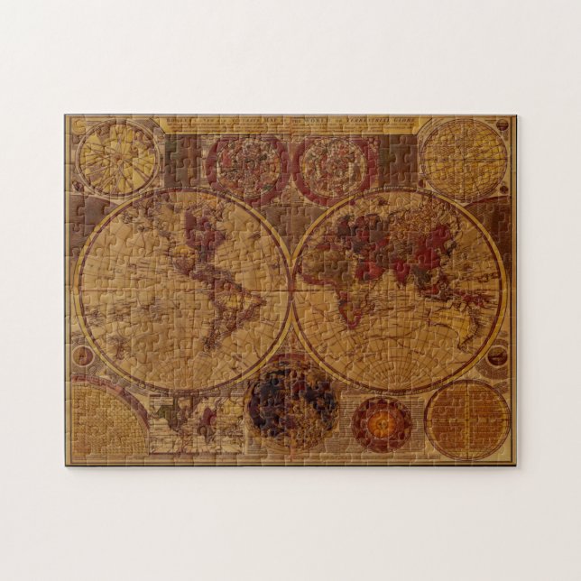Antigo Mapa Vintage Art Quebra-cabeça (Horizontal)