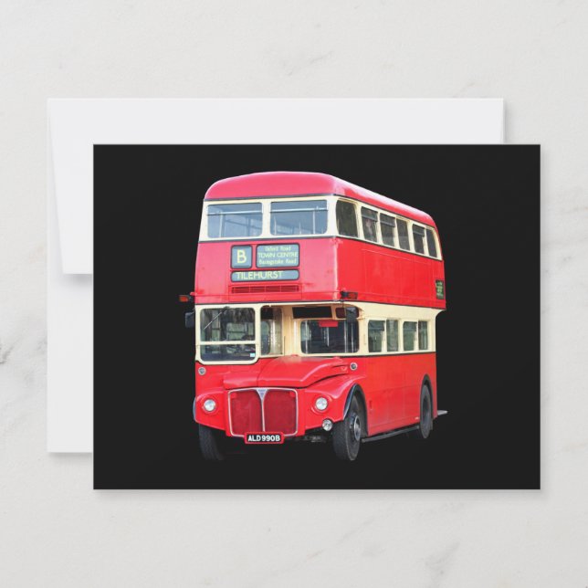 Antigo ônibus de Londres vermelho de cerca de 1950 (Frente)