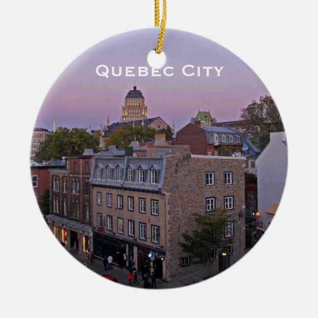 Antigo Ornamento Cityscape do Quebec (Frente)