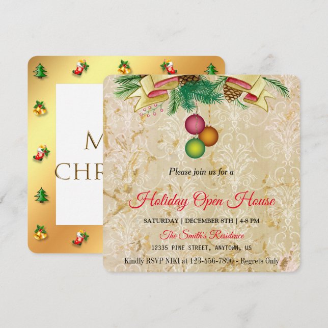 Antigos antecedentes de ouro, Cartão de Natal mági (Frente/Verso)