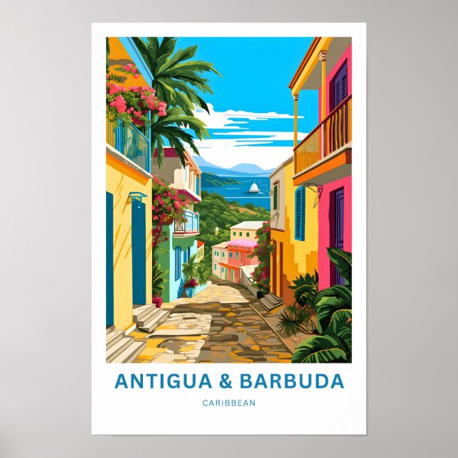 Antígua e Barbuda Caribe Viagem Impressão (Frente)