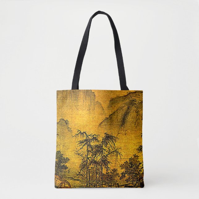 Antiguamente Chinês Paisagem Tote Bag (Frente)