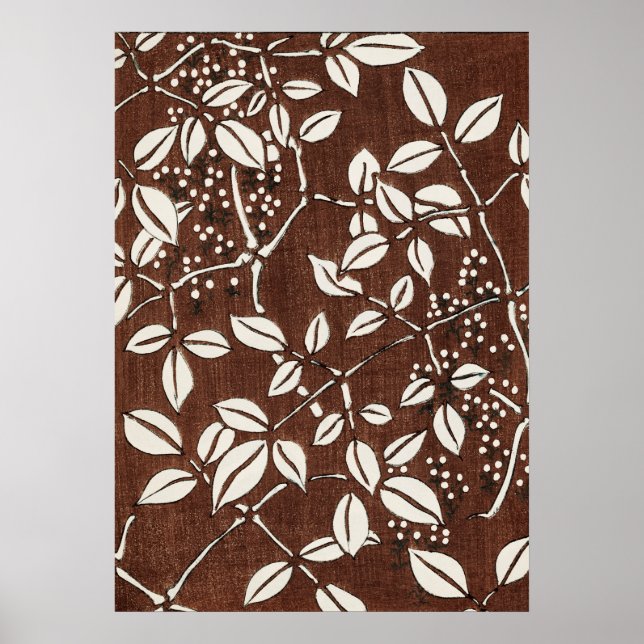 Antiguamente Impressão de Bamboo de Woodblock Japo (Frente)