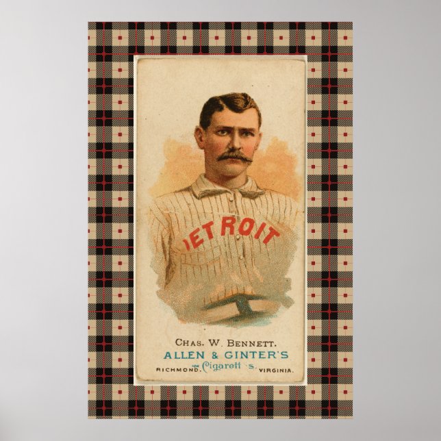 Antiguidade Detroit Baseball Poster (Frente)