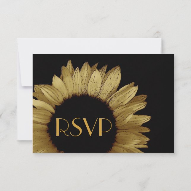 Antiguidade Pale Dourada RSVP Casamento Pequeno (Frente)