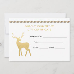 Antiler Stag Dourado Feriado   Certificado de ofer