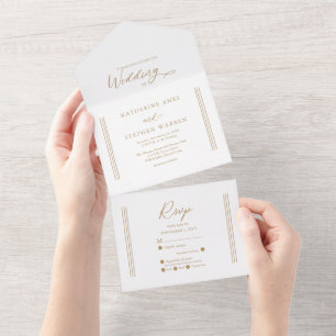 Antiquado Moderno Dourado   Casamento Minimalista 