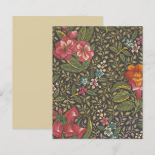 Antiquado Toile de Jouy 1800s Floral Branches