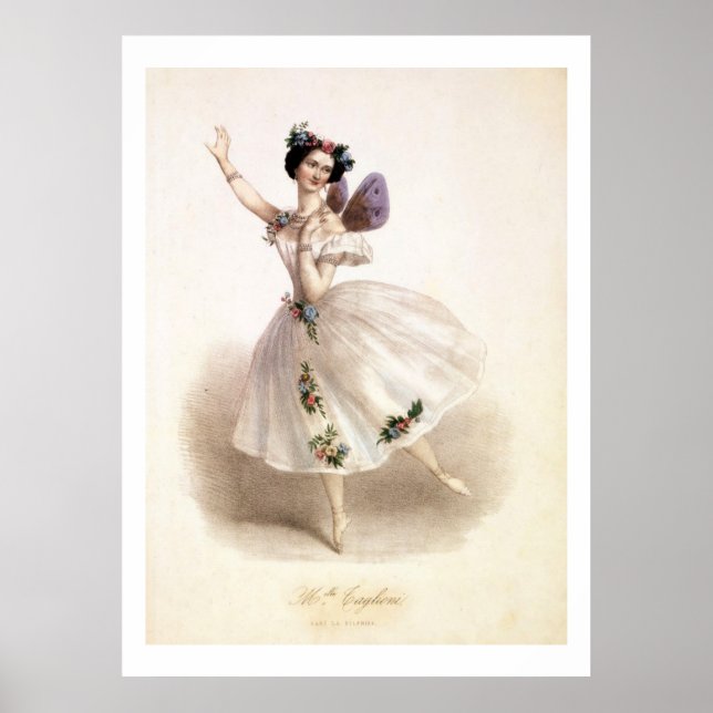 Antique Ballerina Impressão Marie Taglioni Poster (Frente)