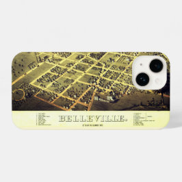 Antique Vintage Map Belleville Illinois EUA 1867