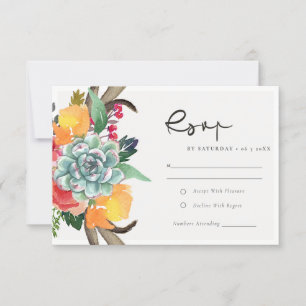 ANTLER BOHEMIAN ALLURE RSVP FLORAL SUCCULENTE