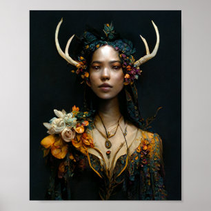 Antler Fae 2 Fairy Fantasy Art Poster