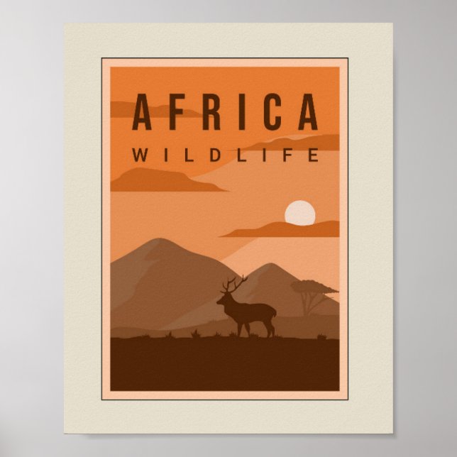 Antler na Meadow Nature Poster (Frente)